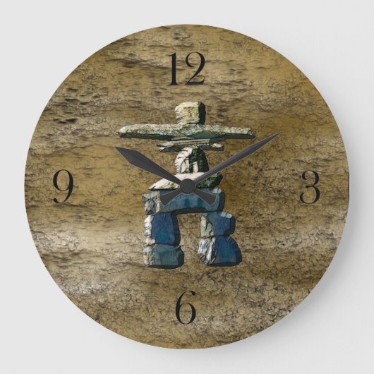 Inukshuk & Rock Texture Clock Grote Klok (Voorkant)