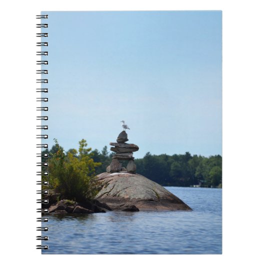 Inukshuk, seagull, thuislandnotebook notitieboek (Voorkant)