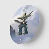 Inukshuk & Wilderness Moon Art Horloge (Angle)