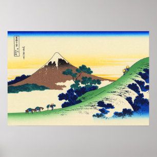 Inume-pas in de provincie Kai Katsushika Hokusai Poster