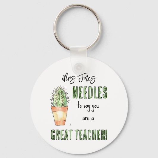 Inutile de le dire… Porte-clés cactus, merci profe (Recto)