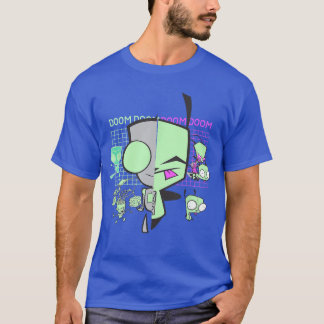 Invader Zim Gir Doom Gridechno Split Face Art frie T-shirt