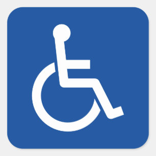 Invaliditeitsteken rolstoelpictogram gehandicapt s vierkante sticker