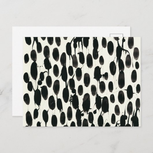 Invariabele I | Zwarte Waterverf Briefkaart (Voorkant / Achterkant)