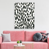 Invariabele I | Zwarte Waterverf Canvas Afdruk (Insitu (Woonkamer))