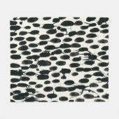 Invariabele I | Zwarte Waterverf Fleece Deken (Voorkant (Horizontaal))