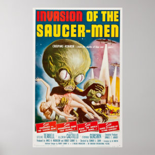 Invasie van het Saucer Man 1957 oorspronkelijke Vi Poster