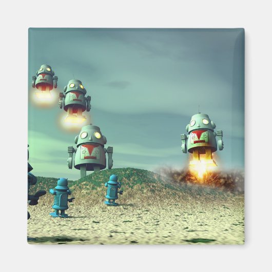 Invasion de robots par un aimant V2 au-dessus (Devant)