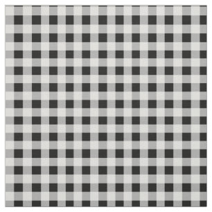 Inverse Black White Gingham Check Stof