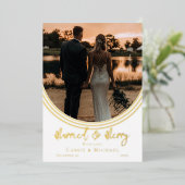 Inverted Arch Photo Weddenschap Folie Feestdagenkaart (Staand Voorkant)