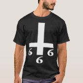 Inverted Cross 666 ondersteboven Satan Antichrist T-shirt (Voorkant)