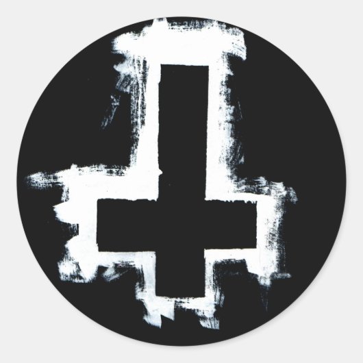 Inverted Cross Stickers, Blad van Zes. Ronde Sticker (Voorkant)