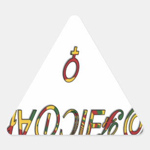 Inverted "OFFICIËLE" Vrouw Symbool Art Print Driehoek Sticker