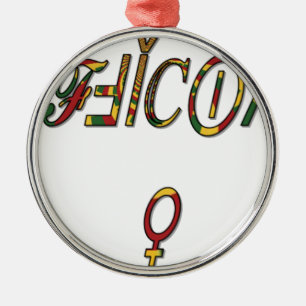 Inverted "OFFICIËLE Vrouw Symbool Art Print Metalen Ornament