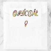Inverted "OFFICIËLE" Vrouw Symbool Art Print Rechthoekige Sticker (Tas)