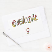 Inverted "OFFICIËLE" Vrouw Symbool Art Print Rechthoekige Sticker (Envelop)