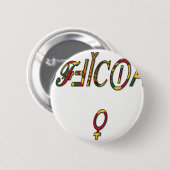 Inverted "OFFICIËLE" Vrouw Symbool Art Print Ronde Button 5,7 Cm (Voorkant /achterkant)