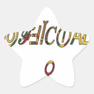 Inverted "OFFICIËLE" Vrouw Symbool Art Print Ster Sticker