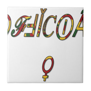 Inverted "OFFICIËLE" Vrouw Symbool Art Print Tegeltje