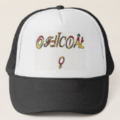 Inverted "OFFICIËLE" Vrouw Symbool Art Print Trucker Pet (Voorkant)