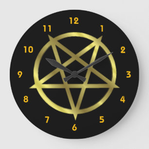 Inverteerd Gold Pentagram Grote Klok