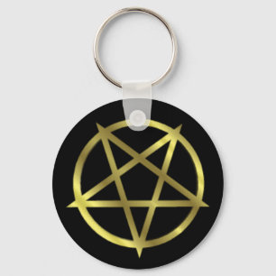 Inverteerd Gold Pentagram Sleutelhanger