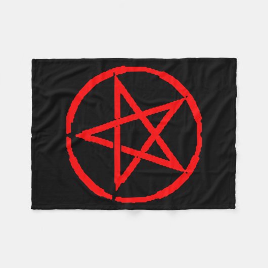 Inverteerde Pentagram Fleece Blanket (Voorkant (Horizontaal))
