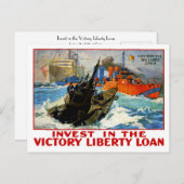 Investeer in de Victory Liberty Loan Briefkaart (Voorkant / Achterkant)