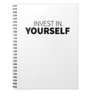 Investeer in jezelf Quote Art Investing Stimuleer Notitieboek