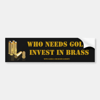 Investeer in messing bumpersticker