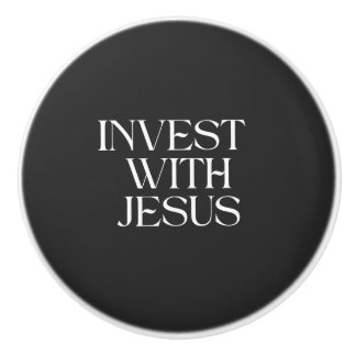 Investeer met Jezus keramische trekknop Knop