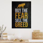 Investeerder koopt angst Verkoop grove handelaar Poster (Keuken)