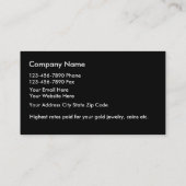 Investissement en or classique Cartes de visite mo (Dos)