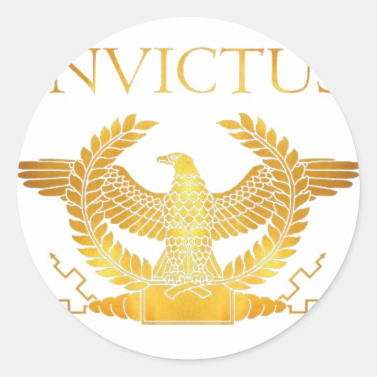 Invictus Golden Eagle logo Ronde Sticker (Voorkant)