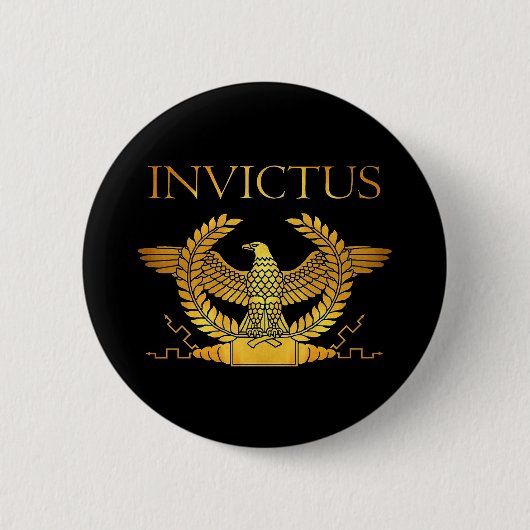 invictus golden logo ronde button 5,7 cm (Voorkant)