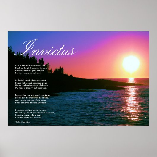Invictus ~ Inspirerend gedicht ~ Canvas Poster (Voorkant)