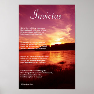 Invictus ~ Inspirerend gedicht Poster