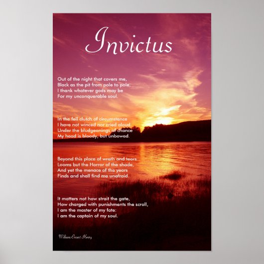 Invictus ~ Inspirerend gedicht Poster (Voorkant)