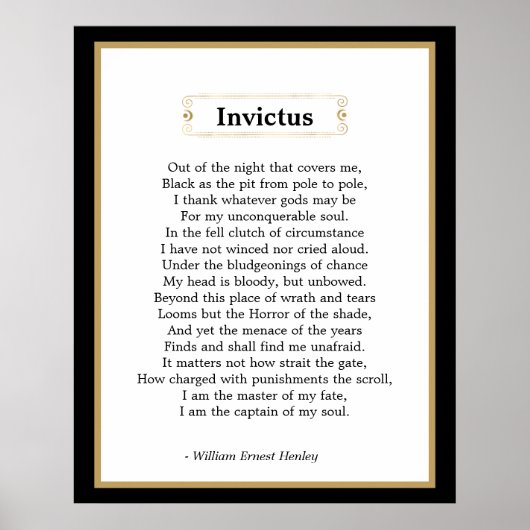 Invictus Poem Poster (Voorkant)