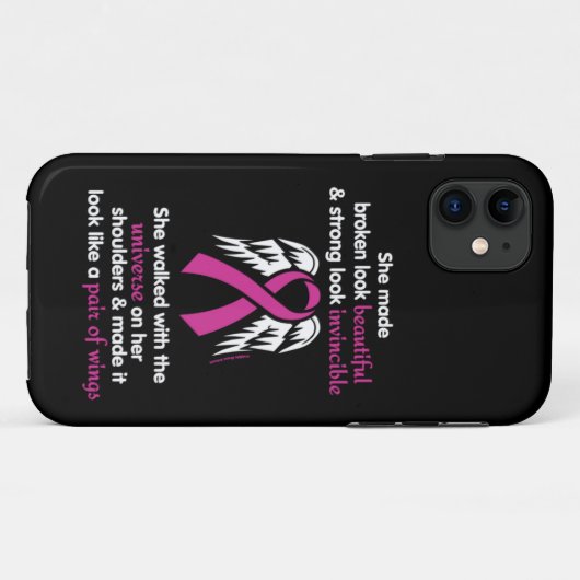 Invincible/her.. borstkanker Case-Mate iPhone case (Achterkant (horizontaal))