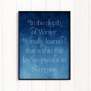 Invincible Summer Inspirerend Blue Art Print