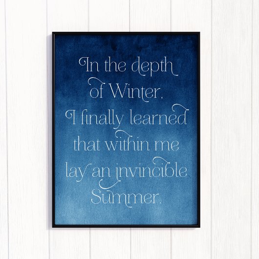 Invincible Summer Inspirerend Blue Art Print