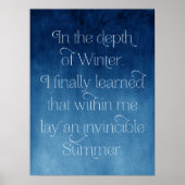 Invincible Summer Inspirerend Blue Art Print (Voorkant)