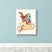 Invincie Supergirl Retro Grafisch Canvas Afdruk (Insitu (Houten vloer))