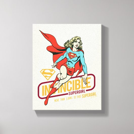 Invincie Supergirl Retro Grafisch Canvas Afdruk (Voorkant)