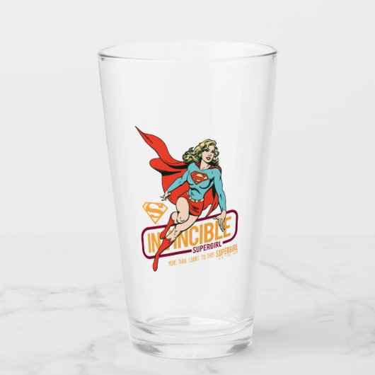 Invincie Supergirl Retro Grafisch Glas (Voorkant)