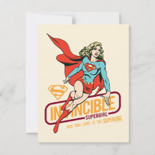 Invincie Supergirl Retro Grafisch Notitiekaartje