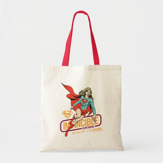 Invincie Supergirl Retro Grafisch Tote Bag (Voorkant)