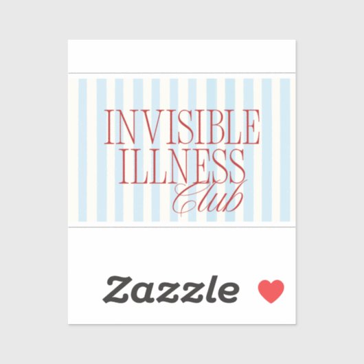 'Invisible Illness Club' Cute Spoonie Sticker (Feuille)