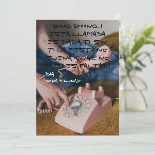 Invitación 90s kaart (Staand voorkant)